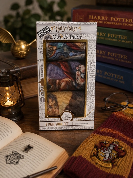 Out of Print Other - Harry Potter x Out of Print Book Cover Sock Set 3 Pair Bundle | Wizarding World